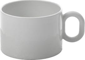 "Alessi Dressed" porcelianinis arbatos puodelis su reljefiniu dekoru, baltas - 4 vnt.