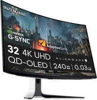 "Alienware" lenktas žaidimų monitorius, AW3225QF, 32 colių 4K UHD (3840 x 2160) 1700 R, 240 Hz, QD OLED, 0,03 ms, suderinamas su NVIDIA G-SYNC, HDR, "Dolby Vision", USB-C, "DisplayPort", 2 x HDMI, 4 x USB