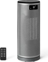 "Amazon Basics" elektrinis šildytuvas, nešiojamasis keraminis šildytuvas su ventiliatoriumi, 70° osciliacija, 1800 W, 40 cm, pilkas