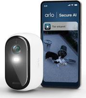 "Arlo Essential 2" 2K akumuliatorinė stebėjimo kamera Lauko "WiFi", belaidė, 2K HD vaizdo įrašas, spalvotas naktinis matymas, šviesa, judesio jutiklis, sirena, dvipusis garsas, su "Arlo Secure Plan" bandomuoju laikotarpiu, balta, 1 kamera