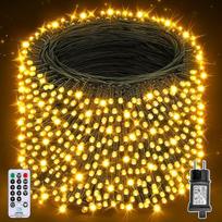 "Auriostar" pasakų žibintai Kalėdų eglutė Lauko vidaus - 80 m 800 LED pasakų žibintai Lauko galia su nuotolinio valdymo laikmačiu, vandeniui atsparūs 8 režimai Pasakų žibintai Kalėdų apšvietimas Kalėdų sodo šaliai