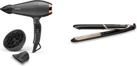 "BaByliss Italian Air Pro 2200", pilkos spalvos, kintamosios srovės variklis, 2200 W galia, jonų technologija, 6719DE ir "Super Smooth 235" tiesintuvai su jonų technologija 140 °C - 235 °C ST393E