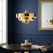 "Barcelona" LED pakabinamas šviestuvas "Macarron Gold" 3 pakopų metalinė geležis, Bauhauzo minimalistinis, netiesioginis antirefleksinis apšvietimas, klasikinis derliaus modernus ir nesenstantis prabangus E27