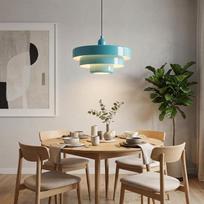 "Barcelona" LED pakabinamas šviestuvas "Macarron Blue" 3 pakopų metalinė geležis "Bauhaus" minimalistinis netiesioginis apšvietimas be akinimo Klasikinis derliaus modernus ir nesenstantis prabangus E27