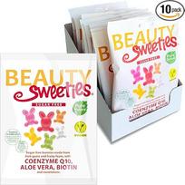 "BeautySweeties" saldainiai "Zuikis be cukraus", 125 g, 10 vnt., pakuotėje Vaisiai, saldūs, be cukraus ir veganiški, su kofermentu Q1, alijošiumi ir biotinu 10 x 125 g maišelių