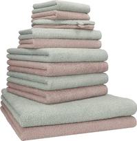 "Betz Berlin" rankšluosčių rinkinys iš 12 dalių - 100 % medvilnė - Oeko-Tex sertifikatas - 360 g/m² svoris - dušo rankšluosčiai, rankšluosčiai rankoms, rankšluosčiai svečiams ir skalbimo rankšluosčiai Nefrito spalva - Cappuccino