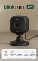 "Blink Mini 2K+" (naujausios kartos) | Įjungiama namų apsaugos kamera su 2K vaizdo raiška | 4x priartinimas | spalvotas naktinis matymas su įmontuotu prožektoriumi | Veikia su "Alexa" | 1 kamera - Juoda