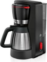 "Bosch MyMoment TKA6M273" filtruotas kavos aparatas, 1 l talpos terminis indas, 8-12 puodelių, lašėjimo sustabdymas, pasukamas filtro laikiklis, kalkių šalinimo programa, nuimamas vandens rezervuaras, 1200 W, matinės juodos spalvos