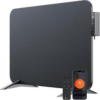 "BR Bringer" infraraudonųjų spindulių 450 W šildytuvas su išmaniuoju termostatu, "WiFi" ir programėle - montuojamas ant sienos arba kaip stovintis įrenginys mažiems kambariams iki 10 m² - labai taupo energiją - vokiškos kokybės prekės ženklas (juodas)
