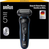 "Braun Series 5" elektrinis skustuvas vyrams su 50 minučių veikiančia baterija, belaidis drėgnas ir sausas skustuvas vyrams, atsparus vandeniui, pagamintas Vokietijoje, 52-B1000s, mėlynas
