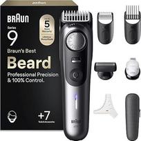 "Braun" barzdaskutė "Series 9", elektrinė barzdaskutė vyrams su 7 kirpimo įrankiais, itin aštriais "ProBlade" ašmenimis, 180 min. baterijos veikimo laikas, belaidis barzdos skustuvas, 52 ilgių, atsparus vandeniui, BT9520, chromas