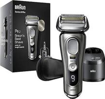"Braun Series 9 Pro Premium" skustuvas vyrams su 4+1 skutimosi galvute, elektrinis skustuvas ir "ProLift" trimeris, "5-in-1" valymo stotelė, 60 min. veikimo laikas, drėgnas ir sausas, 9465 cm3, taurusis metalas
