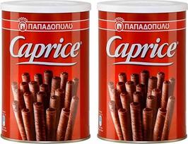 "Caprice" vafliniai ritinėliai Šokoladas 2 x 400 g Papadopoulos iš Graikijos graikiškos tešlos + 20 ml Jassas alyvuogių aliejaus
