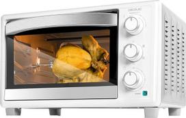 "Cecotec BakeundToast 3090 White Gyro stalinė viryklė, 30 l, 1500 W, 5 funkcijos, su rotaciniu iešmu, vidiniu apšvietimu, trupinių stalčiumi, 360º rankenėle, konvekcine kepimo sistema, dvigubo stiklo durelėmis