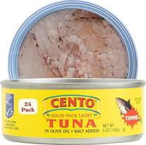 "Cento" kietieji tunai alyvuogių aliejuje, 5 uncijų skardinės (24 vnt.)