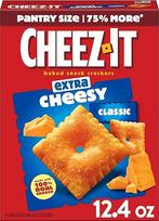 "Cheez-It" sūrio krekeriai, kepti krekeriai, biuro ir vaikų užkandžiai, itin sūrūs, 12,4 oz dėžutė (1 dėžutė)
