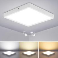 "Combuh" 24 W LED lubų šviestuvas su judesio jutikliu patalpoje, 30 cm lubų šviestuvas su sutemų jutikliu, šiltos baltos, neutralios baltos ir šaltos baltos spalvos, 230 V šviestuvas prieškambariui, laiptams ir tualetui
