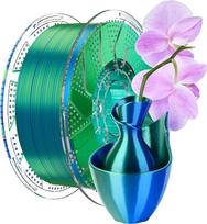 "Conjure Silk PLA Filament", PLA filamentas, 1,75 mm dviejų atspalvių 3D spausdintuvo filamentas su šilko išvaizda, mėlyna/žalia spalva, 1 kg
