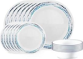 "Corelle" 18 dalių lustams atsparių taškelių pietų servizo rinkinys 6 žmonėms