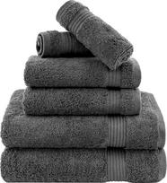 "Cotton Paradise" 6 dalių rankšluosčių rinkinys, 100 % medvilnė, minkšti, sugeriantys turkiški rankšluosčiai vonios kambariui, 2 vonios rankšluosčiai, 2 rankų rankšluosčiai, 2 skalbimo servetėlės, tamsiai pilkas rankšluosčių rinkinys