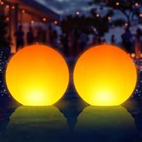 "DeeprBling" plūduriuojantis baseino apšvietimas "Solar Flame Pool Lights" plūduriuojantis skersmuo 35 cm pripučiamas IP68 vandeniui atsparus plūduriuojantis LED žibintai kabantis baseino apšvietimas 2 vnt.