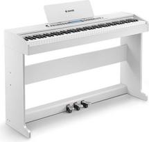 "Donner DDP-95" 88 klavišų svertinis pianinas pradedantiesiems, namų skaitmeninis pianinas su LCD ekranu, belaidžiu ryšiu, 600+ tonų/ritmų, mokymo režimu, muzikos programėle, pilno dydžio pianino klaviatūra, baltos spalvos