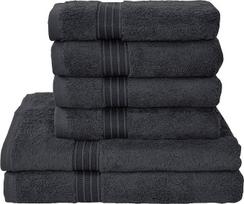 "Dyckhoff Siena" 0770996117 Frotinių rankšluosčių rinkinys iš 6 dalių, 100 % medvilnė, 500 g/m², "Oeko-Tex Standard 100", 4 rankšluosčiai 50 x 100 cm, 2 vonios rankšluosčiai 70 x 140 cm, grafito spalvos