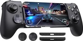 "EasySMX M20" mobilusis valdiklis su USB-C, skirtas "iPhone", "Android" išmaniesiems telefonams ir 8,5 colių planšetiniams kompiuteriams, išmaniojo telefono valdiklis su "Hall Effect" valdikliu ir dviejų pakopų trigeriu, dvigubi rankenos varikliai, juodas