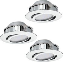 "Eglo Pineda" LED 3X6W lubų šviestuvas plastikinis chromas IP20 220-230V Ø84
