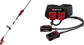 "Einhell GE-HH 18/45 Li T-Solo Power X-Change" akumuliatorinės teleskopinės gyvatvorių žirklės (ličio jonų, 18 V, 45 cm ilgio ašmenys, deimantinio pjovimo plieniniai ašmenys, be įkroviklio, su akumuliatoriaus dirželiu)