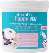 "Emmi-pet" dantų priežiūros pirštų pagalvėlės šunims ir katėms, 50 švelnių valymo servetėlių, vienkartinės pirštų pagalvėlės dantų valymui ir burnos priežiūrai, veiksminga naminių gyvūnėlių dantų priežiūra be dantų šepetėlio, užtikrinanti gaivų kvapą