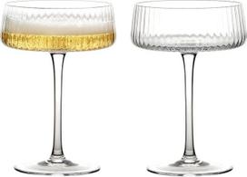 "Empire" rankų darbo šampano taurės "Coupe" Puikūs vestuvių ir švenčių stalo indai - 250 ml - skaidrios - 2 elegantiškų šampano taurių rinkinys
