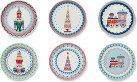 "Excelsa Xmas Sweet Pastels" 6 porcelianinių aperityvo lėkščių rinkinys 15 cm skersmens kalėdinė dekoracija