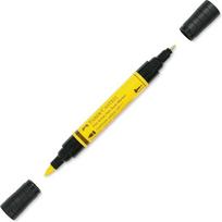 "Faber-Castell Art & Graphic Pitt Artist Pen" dvigubas rašiklis, kadmio geltonos spalvos, skirtas menui, amatams, piešimui, eskizavimui, namams, mokyklai, universitetui, spalvinimui