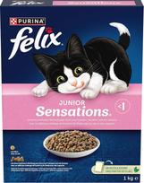 "Felix Junior Sensations" sausas kačių maistas, vištiena ir kalakutiena, su pienu ir daržovėmis, 5 vnt. (5 x 1 kg)