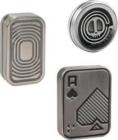 "Fidget Slider" 3 pakuotės, magnetinis metalinis "Fidget" žaislas "Haptic Coin" pokerio kortelė, EDC "Fidget Fidget Spinner" žaislas suaugusiesiems, streso, nerimo, ADHD mažinimas (sidabrinis, 3 rinkinys)