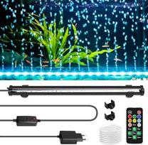"fishkeeper" povandeninis akvariumo apšvietimas LED, 8 spalvos, akvariumo burbulų šviesa su nuotolinio valdymo pulteliu, 5 mirksėjimo režimai, povandeninė akvariumo lempa, akvariumo povandeninė šviesa, saulėtekio dienos šviesa, mėnulio šviesa
