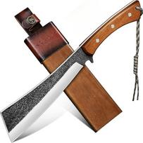 "Freelander Machete" lauko išgyvenimo peilis, fiksuotas peilis su mediniu dėklu, "Full Tang Bushcraft Machete" su medine rankena, skirtas stovyklavimui, žygiams, dovana vyrams lauke