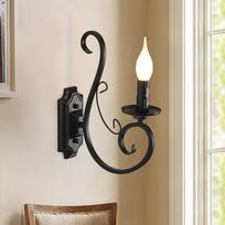 "Ganeed" sieninis šviestuvas "Bedside Table" sieninis šviestuvas "Antique Look Wrought Iron Design" Retro sieniniai šviestuvai gyvenamajam kambariui Laiptinė Fojė E14 Juoda 1 šviesa (2 pakuotės)