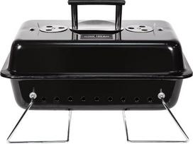 "George Foreman" GFPTBBQ1003B "Go Anywhere Toolbox" medžio anglių kepsninė Nešiojamasis "Heavy Duty" sulankstomos kojos Patogi rankena Lengvas stovyklavimas Juoda