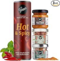 "Gepp's Delicatessen" prieskonių rinkinys "Čili" I Delikatesų prieskoniai I Dovanų idėja aštrių patiekalų mėgėjams su česnakine čili druska, aitriųjų paprikų dribsniais ir aštriomis čili garstyčiomis I Aitriųjų paprikų grilio prieskoniai, mėsainių priesko