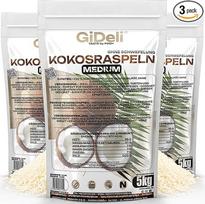 "GiDeli" kokosų drožlės 3 x 5 kg - sveikų riebalų ir skaidulų šaltinis - tinka veganams ir žmonėms, besilaikantiems keto dietos - natūralios, tinkamos universaliam naudojimui