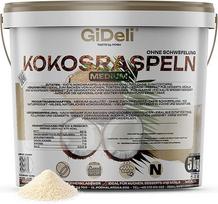 "GiDeli" kokosų drožlės 5 kg kibirėlyje - sveikų riebalų ir skaidulų šaltinis - tinka veganams ir žmonėms, besilaikantiems keto dietos - natūralios ir universalios