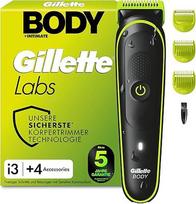 "Gillette Labs i3 Body + Intimate Trimmer Men's" su "SkinFirst" technologija - vyriškas skustuvas kūnui ir intymioms vietoms, atsparus vandeniui - juodas/žalias