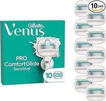 "Gillette Venus Pro Comfortglide Sensitive" moteriškų skustuvų peiliukai, 10 originalių atsarginių moteriškų skustuvų peiliukų, moteriškų skustuvų peiliukai su alijošiaus priemaiša