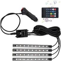 "Glowster" vandeniui atsparus LED interjeras su RGB žibintais 4,5 W ir 4 juostomis po 0,225 m. USB įkroviklis, kad būtų lengva ir greita įrengti Apšvieskite savo automobilį stilingai ir