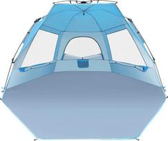 "Glymnis Quick Up Beach Tent" automatinė paplūdimio palapinė apsauga nuo UV spindulių 50+ apsauga nuo vėjo apsauga nuo saulės su greito įjungimo sistema mažos pakuotės dydis 4-5 žmonėms