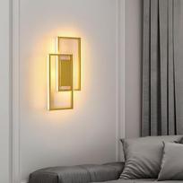 "Goeco" sieninis LED šviestuvas, 28 W modernus kvadratinio dizaino sieninis šviestuvas, šiltai baltos spalvos 3000 K sieninis apšvietimas iš aliuminio, skirtas svetainei, prieškambariui, koridoriui ir miegamajam