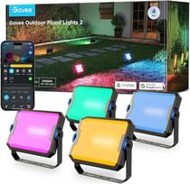 "Govee" lauko LED prožektorius 48 W, RGB lauko prožektorius su šalta/šilta balta šviesa iki 4000 lm, suderinamas su "Alexa", "Matter", 50+ scenų, IP66 vandeniui atsparus prožektorius, skirtas sodui, kraštovaizdžio apdailai, 4 vnt.
