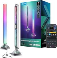 "Govee" RGBIC žaidimų šviesos juostos, "Cyberpunk" LED apšvietimas su trišale RGB aplinkos šviesa kompiuteriui, monitoriui, išmanusis "WiFi" ir "Bluetooth", 60+ scenų, suderinamas su "Alexa" ir "Google Home", 2 vnt., sidabrinės spalvos